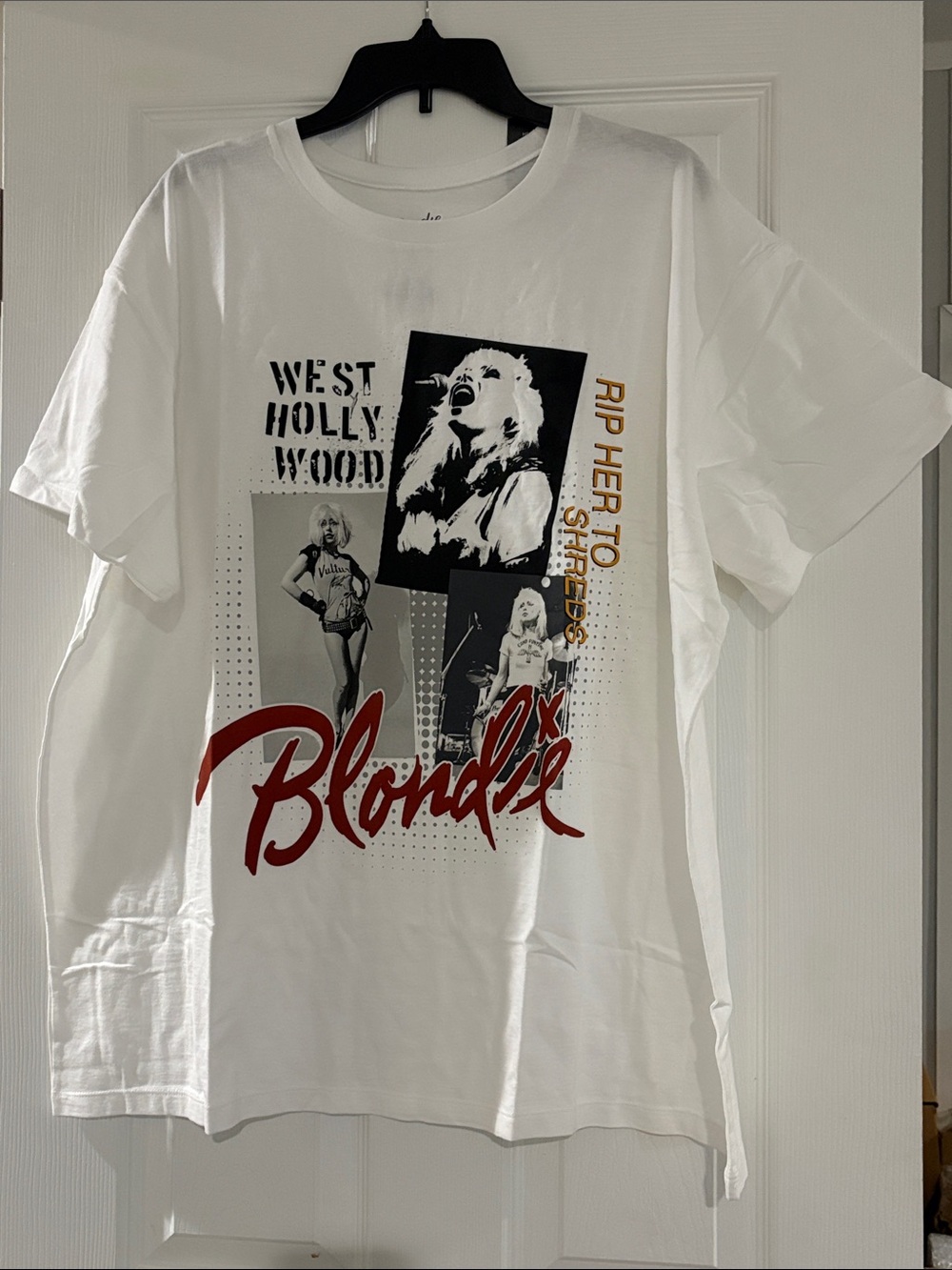 Blondie Graphic White Women’s T‑Shirt - Band Logo Print size 3X